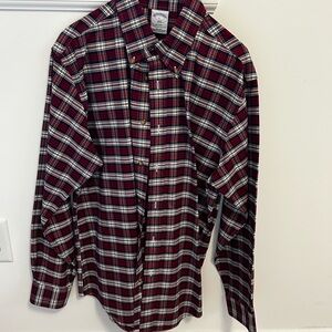 Brooks Brothers Burgundy Plaid Button Down Shirt